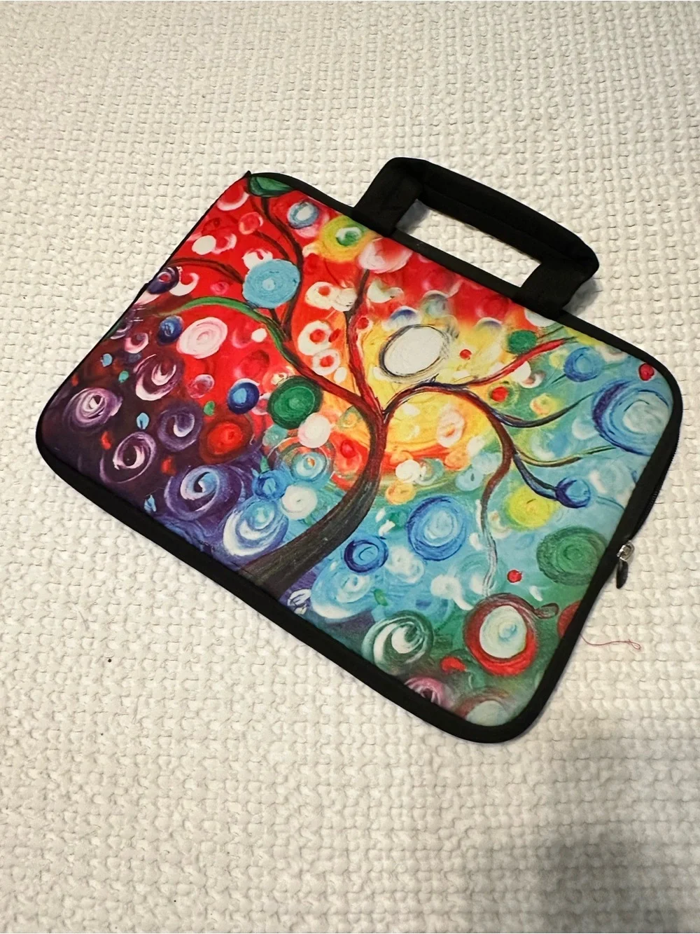 1Xor Colorful Swirl Tree Laptop Sleeve in Neoprene with Zipper & carrying Handle